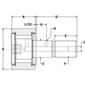 Carter Bearings 1.25", Needle Cam Follower, Sealed, Hex, Chrome-Plated CNB-40-SBC